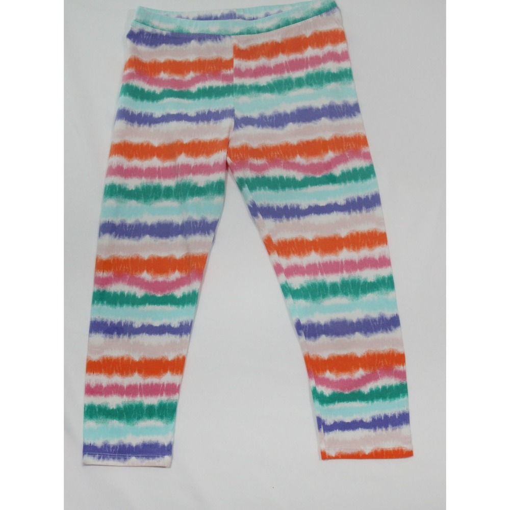 Spotted Zebra Big Girls Tie Dye Striped Leggings Elastic Waist Size L (9) Multi